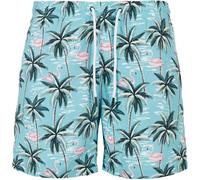 Urbanclassics Swim Shorts Pattern Palm Flamingo Floral Crazy