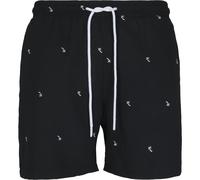 UrbanClassics Swim Shorts Swimwear Embroidery Leaf Skull Shark Leisure Beach Men