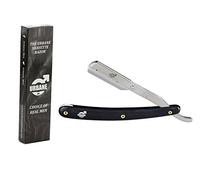 Urbane Men Cut Throat Razor - Wooden Handle Stainless Steel Mens Razors for Shaving - Smooth and Precise Single Blade Razor for Barbers, Home Use - Easy to Use Beard Shaper - Blades NOT Included