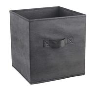 URBANESSENTIALS Premium Foldable Cube Storage Box with Handles - Fabric Storage Cube and Storage Organiser - 27 L x 27 W x 28cm H (Black)