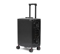 UrbanExporer Carry On Luggage 22x14x9 Airline Approved, Aluminum Hard Shell Suitcases Zipperless Luggage Carry On Hard Shell Suitcases, Black, 20-Inch