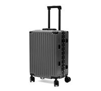 UrbanExporer Carry On Luggage 22x14x9 Airline Approved, Aluminum Hard Shell Suitcases Zipperless Luggage Carry On Hard Shell Suitcases, Metal-Gray, 20-Inch