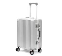 UrbanExporer Carry On Luggage 22x14x9 Airline Approved, Aluminum Hard Shell Suitcases Zipperless Luggage Carry On Hard Shell Suitcases, Sliver, 20-Inch