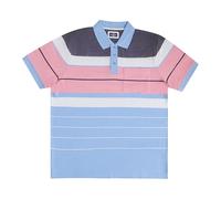 UrbanFit Mens Polo Premium Short Sleeve Heavy Engineering Stripes with Tipping Collar, M-3XL, 23949596 (UK, Alpha, 3XL, Regular, Regular, Light Blue, Charcoal, Light Pink & White)