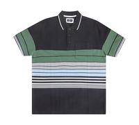 UrbanFit Mens Polo Premium Short Sleeve Heavy Engineering Stripes with Tipping Collar, M-3XL, 23949596 (UK, Alpha, XL, Regular, Regular, Black, Olive, Light Grey, Light Blue & White)