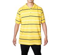 UrbanFit Men's Striped Pique Polo with Pockets (2237) (as8, Alpha, xx_l, Regular, Regular, Yellow)
