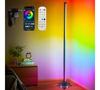 UrbanHomes Corner Floor Lamp LED, 57'' RGB Corner Light, Smart Modern Standing Lamp with APP/Remote Control/Music Sync/16 Million DIY Colours/Dimmable Colour Changing Lamps for Living Room Bedroom