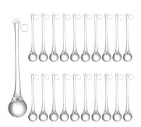 UrbanHu 20Pcs Glass Christmas Ornaments Set Raindrop Teardrop Pieces, Clear Handmade Glass For Hanging On Trees, Doors, And Windows(20 * 100mm)