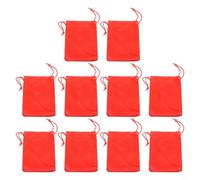 UrbanHui 10 Pcs Drawstring Velvet Jewellery Bags Wedding Party Favour Pouch Gifts Storage for Makeup Beads Candy Multi-Size Red(8x10cm)