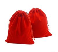 UrbanHui 10 Pcs Drawstring Velvet Jewellery Bags Wedding Party Favour Pouch Gifts Storage for Makeup Beads Candy Multi-Size Red(10x15cm)
