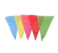 UrbanHui 100M Multicolored Triangle Flag Banner, 150 Double-Sided Plastic Pennants for Outdoor/Indoor Festival, Party Wedding Décor