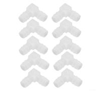 UrbanHui 10mm PP Hose Barb Elbow, 90° L-Shaped Plastic Pipe Fitting for Water/Fluid Systems, Fits 10 mm ID Tubing,Transparent Polypropylene, 10-Pack