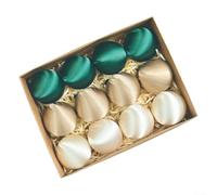 UrbanHui 12Pcs Satin Christmas Ball Ornaments, 6cm Festive Tree Decorations, Silk Thread Baubles for Holiday Home Decor(3 Color A)