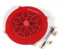 UrbanHui 150mm Triple Feed Patch 5.8GHz Flat Panel Antenna 14dBi Gain Left Hand Circular Polarization for Pagoda Array FPV Image Transmitter SMA-Female Port(Red)