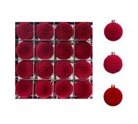UrbanHui 16Pcs Shatterproof Plastic Christmas Ball Ornaments With Velvet Finish, Perfect For Enhancing Holiday Tree Decor With Resilient And Stylish Accents(ZR616-65)
