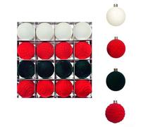 UrbanHui 16Pcs Shatterproof Plastic Christmas Ball Ornaments With Velvet Finish, Perfect For Enhancing Holiday Tree Decor With Resilient And Stylish Accents(ZR616-62)