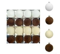 UrbanHui 16Pcs Shatterproof Plastic Christmas Ball Ornaments With Velvet Finish, Perfect For Enhancing Holiday Tree Decor With Resilient And Stylish Accents(ZR616-60)