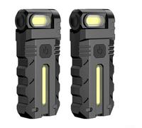 UrbanHui 180 Degree Swivel LED Work Light With Magnetic Base USB Rechargeable Power Source And Compact Form Factor For Daily Technical Tasks(2pcs)