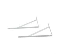 UrbanHui 2 Metal Shelf Brackets For Home Storage And Display, Heavy Duty Cold Rolled Steel Right Angle Supports(White 12inch)