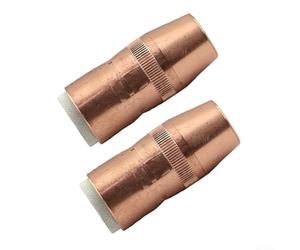 UrbanHui 2-Pack Copper Gas Nozzle N-3400C 3/4 Inch ID For Bernard For Centerfire MIG Welding Accessories for T-Series Contact Tips Flush and Recessed Fit Tool-Free Installation