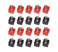 UrbanHui 20 Pieces 2-Pin DIN Audio Video Adapter Screw Lock for HiFi System Receiver Cable Connector Red Black Small