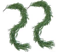 UrbanHui 2PCS Artificial Christmas Pine Rattan Garland 180cm Long Faux Greenery Swag for Indoor Outdoor Dining Table Decor