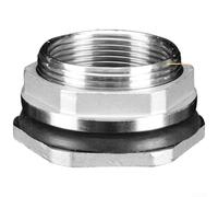 UrbanHui 304 Stainless Steel 1.5-Inch For Water Tank Connector Featuring Reverse Thread Outer Shell And Rubber Sealing For Wet Environments(1.5 Inches)