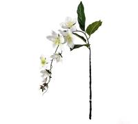 UrbanHui 3D Printed Weeping Jasmine Artificial Flower Landscaping Decoration 80cm Silk Floral Arrangement for Indoor Outdoor Use Wedding Home Decor Photography Prop(White)