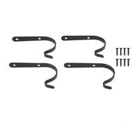 UrbanHui 4PCS Metal Hanging Plant Bracket Curved Hook For Flower Pot Bird Feeder(Black)