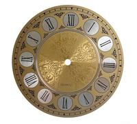 UrbanHui 7 Inch Aluminum Metal Wall Clock Dial Face Roman Numerals Gold Vintage Clock Replacement Part