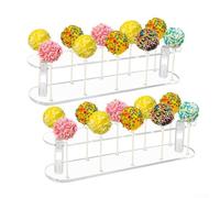 UrbanHui Acrylic Lollipop Stand Cake Holder Display with 10/21 Holes for Party Activities Dessert Presentation Transparent Food-Safe Material(10 Holes)