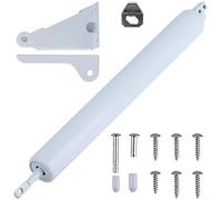 UrbanHui Adjustable Hydraulic Door Closer for Internal Doors - White Aluminum Self Closing Device with Hold Open Function - for Surface Mounted Fit for Left Right Handed Residential Use 6x4.2x3.3cm