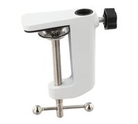 UrbanHui Aluminum Alloy C-Clamp Table Mount for Desk Workstation Organization Heavy Duty Bracket with Sponge Pad and 360° Adjustable Rotation(white)