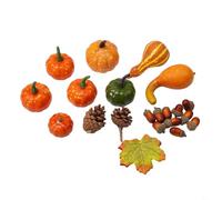 UrbanHui Artificial Fall Harvest Mini Pumpkins Gourds Pinecones Berries Leaves Set Home Table Wedding Party Decorations