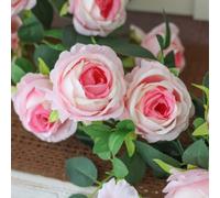 UrbanHui Artificial Rose Vine 1.9m Long With Simulated Flowers, Perfect For Adding Elegance To For Home, Mall, Or Holiday Decor Spaces(Pink)