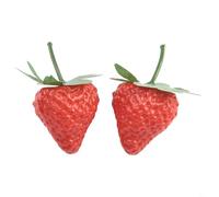 UrbanHui Artificial Strawberry Decoration Set Lifelike Plastic Fruit Display Props For Table Home Kitchen Party Restaurant Store 20 Pieces Red(S)