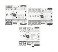 UrbanHui Automatic Transfer Switch 125A with Time Delay Function, Dual Power Source for ATS Smart Control and Seamless Power Backup(3P 125A 400V)