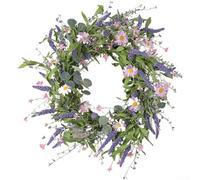 UrbanHui Autumn Theme Artificial Eucalyptus Leaf Door Hanging Wreath For Wall Or Door Decoration Made With Plastic 45cm