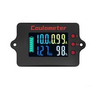 UrbanHui Battery Voltage Monitor with Pure Copper Shunt, LCD Display for 8-120VDC 100A Systems, Real-Time Capacity and Power Measurement(Color screen)