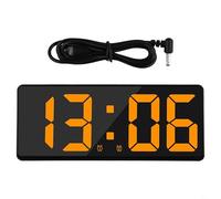 UrbanHui Bedside Mirror Clock Displaying Time Date Temperature(Yellow)