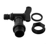 UrbanHui Black Plastic Water Butt Tap With Removable Lid For Rain Water Storage Barrels Safe Material Garden Outdoor Use Easy Clean Snap Fit Connection