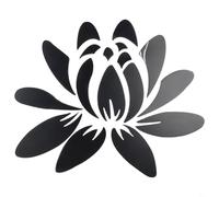 UrbanHui Blooming Lotus Flower Acrylic Mirror Wall Sticker Set DIY Home Decor Mural Decal Black Gold Silver 38x27.5cm Waterproof Anti-Static Smooth Surfaces(Black)