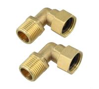 UrbanHui Brass Removable Screw Connectors 90 Degree Angle Fittings For Water Pipes And Central Heating Systems 2 Pack(A)