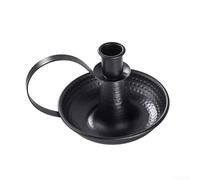 UrbanHui Brass Vintage Candlestick Holders with Handle, 1pc Taper Candle Holder for Candlesticks for Fireplace Party Dining Home Wedding Decor(Small Black)