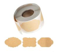 UrbanHui Brown Vintage Blank Kraft-Stickers Decorative Label Tags for Jars Bottles Gifts Home Office Storage Organization Self-Adhesive Paper Labels(2)