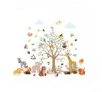 UrbanHui Cartoon Jungle Animal Wall Stickers for Kids Room Boys Bedroom Decor Nursery Living Room Monkey Vinyl Art Removable Colourful Zoo Theme(D)