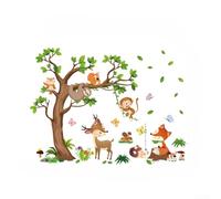 UrbanHui Cartoon Jungle Animal Wall Stickers for Kids Room Boys Bedroom Decor Nursery Living Room Monkey Vinyl Art Removable Colourful Zoo Theme(C)