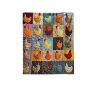 UrbanHui Chickens Pattern Flannel Throw Blanket Lightweight And Warm For Year Round Use For Snuggling On Couch Bed Or Adding A Cozy Touch To Home Decor(130 * 150CM)