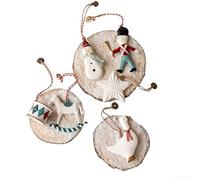 UrbanHui Christmas Tree Ornament Set Iron Pendant Decoration Kit Red White Festive Holiday Home Decor Lightweight Easy to Hang(Combination Two)