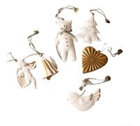 UrbanHui Christmas Tree Ornament Set Iron Pendant Decoration Kit Red White Festive Holiday Home Decor Lightweight Easy to Hang(Combination Three)